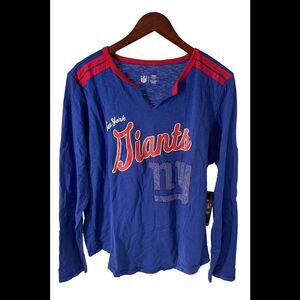 NFL Women's Long Sleeve V-Neck Tee Giants - Regular